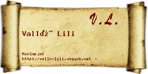Valló Lili névjegykártya